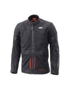 Chaqueta KTM Breeze negra con detalles naranjas