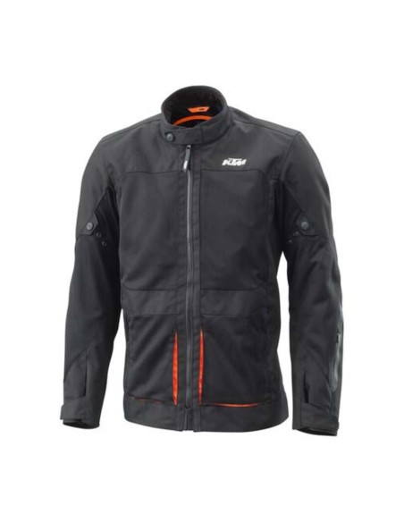 Chaqueta KTM Breeze negra con detalles naranjas
